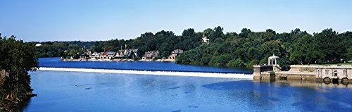 Posterazzi Boat House Row and Fairmount Water Works Philadelphia Pennsylvania USA Poster Print by Panoramic Images, (36 x 12), Varies