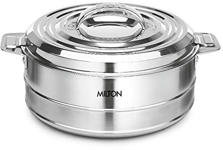 Milton Fortuner Insulated Keep Hot/Cold Thermo Stainless Steel Casseroles Silver, 2.5 Liter (Model: TS-409)