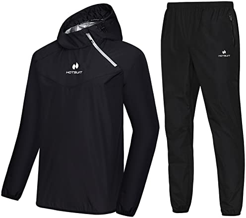 HOTSUIT Trajes de Sudoración Hombre Pérdida Peso Sauna Traje Deportivo Chaqueta Pantalón Ejercicios Fitness Trajes de Sudoración