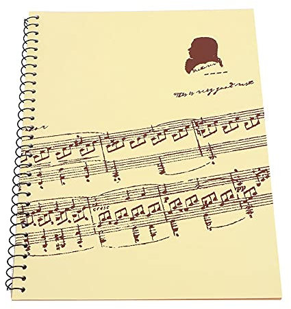 Alomejor Manuskriptpapier Blanko Notenheft Musikerheft mit 50 Seiten zum Kopieren und Schreiben von Noten(Gelbe Musikpartitur)