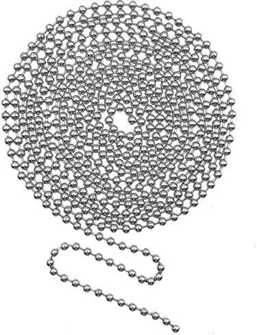 JZK 4.5 mm Durchmesser 6 Meter Perlenkette für die Herstellung von Halskette Schlüsselbund Schmuck, Metall Perlen Blind Pull Chain Verlängerung, Perlenrollenkette