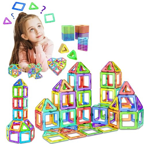 COOLJOY Magnetische Bausteine, 40 Teile Magnetbausteine Magnete Kinder, Magnetspielzeug Tiles, Magnet bausteine für Spielzeug ab 3 4 5 Jahre Kinder Jungen und Mädchen Halloween und Christmas Geschenk