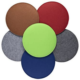 sunnypillow Set di 4 Cuscini per Sedia in Feltro rotondo Ø 36cm - Comodi Cuscini in Feltro per Panca e Sedia - per Interni, Esterni - Cuscini da Seduta - Antracite