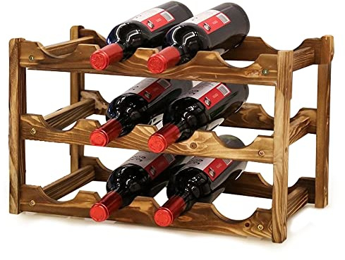 MAGIC SELECT Casier à Vin pour 12 Bouteilles. Range Bouteilles Horizontal 3 étages. Porte Bouteille de Vin en Bois Vintage de Style.
