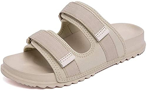 Diabetic Slippers Swollen Feet Walking Shoes,Adjustable Edema Shoes Extra Wide Orthopaedic Comfort Sandals Elderly for Unisex (Beige,39 EU)