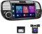Autoradio per F-iat 500 2007-2015 con Carplay Android Auto Wireless, 7 Pollici Touch Screen Android Stereo Auto con GPS Navi, WiFi, Bluetooth, RDS FM, USB, Telecamera Posteriore, Canbus