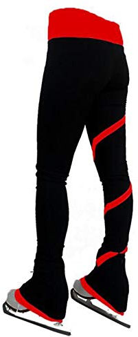 Eislauf-Strumpfhose Damen Eiskunstlauf-Strumpfhose, spiralförmige Eislaufhose für Mädchen mit Fleece, schwarze Übungsleggings Trainingskleidung (Farbe: B, Größe: H (2XL))