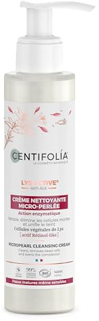 CENTIFOLIA | Crème Nettoyante Micro Perlée | Nettoie la peau en douceur | Elimine les impuretés | Peau propre et douce | Fabriqué en France | Bio | Végan | 145ML
