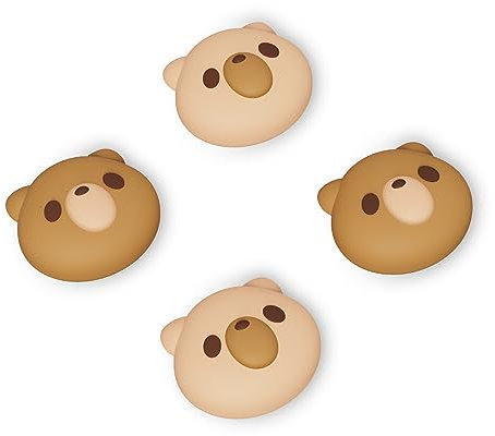 PlayVital Joystick Caps for Nintendo Switch, OLED, and Switch Lite - Analog Cover for Joy-Con Thumb Grips, Cozy Bear