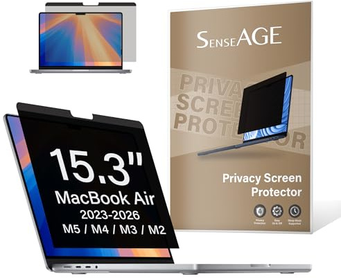 SenseAGE Filtro de Privacidad Magnético Premium para MacBook Air 15.3 Pulgadas (2023 M2, 2024 M3), Filtro de Pantalla Anti-Espía, Protector de Pantalla Removible para MacBook Air 15.3 (A2941/A3114)