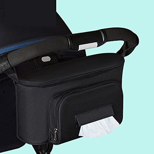 KOCAN Kinderwagen Tasche Organizer Tasche Soild Farbe Mama Wagen Buggy Kinderwagen Wagen Korb Haken Rucksack Kinderwagen Zubehör Schwarz