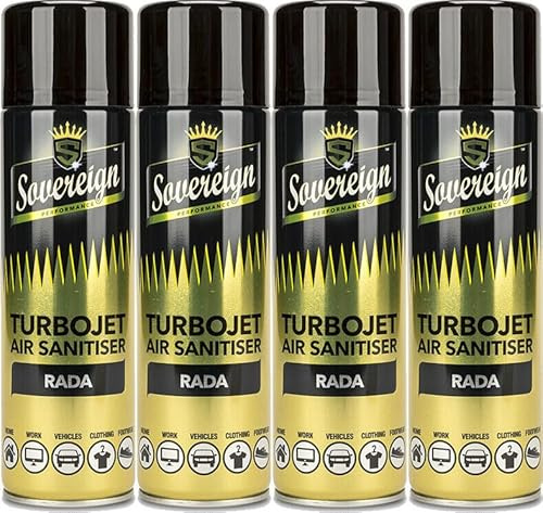 Sovereign Lot de 4 désodorisants en spray pour voiture, maison, bureau, salle de sport