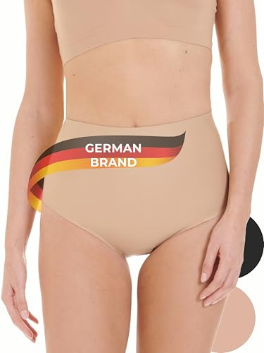 TONEST Shapewear - Intimo Snellente - Mutande Modellanti - Vita Media - Slip Contenitivo - Mutande Donna Pancia Piatta - Invisibile - Post Parto - 1100-MS-FC (40, Beige)