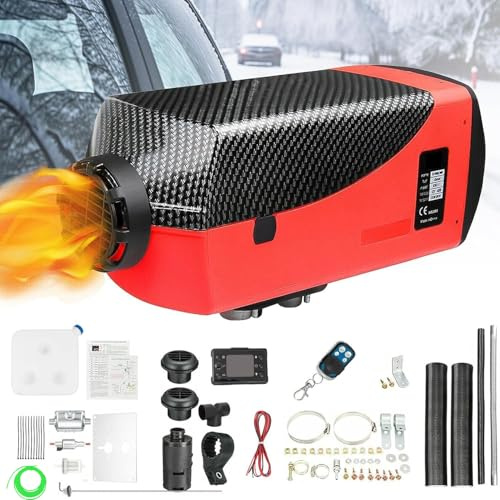 EVGTTI Dieselheizung All-in-One 5KW 12V, Diesel-Luft-Auto-Parkheizung mit verbessertem LCD-Schalterdisplay und Fernbedienung, schnelles Aufheizen, für Wohnmobil, Garage, LKW, Boot
