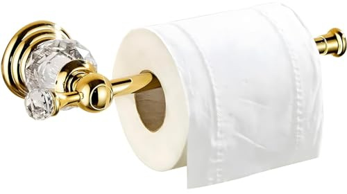 WWERTYY Soporte dorado para papel higiénico, soporte de papel higiénico de cristal, accesorios de baño, soporte para toallas de papel, soporte de papel higiénico montado en la pared, soporte moderno