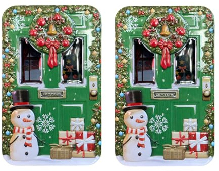 your castle Set di 2 scatole decorative per biscotti, piccole scatole da porta con finestra, verde, per biscotti natalizi, cioccolatini, conservazione, ca. 15 x 9 x 4,5 cm, capacità: 500 ml