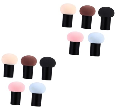 TOYZFRIENDY 10pezzi Spugne Per Trucco Forma Di Fungo Puff Per Fondotinta e Blush Applicatori Per Polvere Viso Di Strumenti Cosmetici Versatili e Delicati Per La