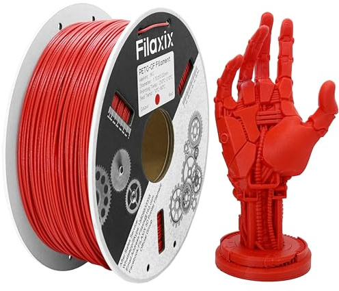 Glasfaser PETG Filament 1,75mm,Hohe Steifigkeit & Festigkeit,Ausgezeichnete Dimensionsstabilität,Witterungsbeständig & Haltbarkeit,Kompatibel mit Bambus LAB,QIDI 3D-Drucker,1 KG,Rot
