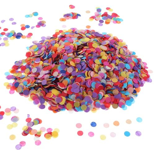 AOZUO Lot de 6000 confettis ronds de 1 cm - Multicolore - Pour anniversaire, mariage, Saint-Valentin, baby shower (couleur)