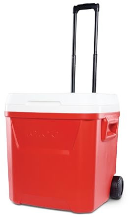 IGLOO Passiv-Kühlbox Laguna 60 blau, 56 Liter, Isolierbox mit Rollen und Teleskopgriff für Camping, Freizeit und Festivals