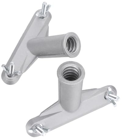 OSALADI 2pcs Broom Handle Bracket Adapter for Broom Head and Mop Handles, Aluminium Alloy, 18mm Screw Diameter, Simple Installation, Replacement Extension Pole Adapter