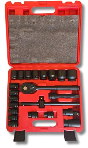 Maletín de Vasos de Impacto de 8 a 32 mm con Carraca 1/2 – 23 Piezas