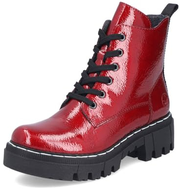 Rieker 74020, Barco para Moteros Mujer, Rojo, 37 EU