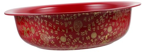 jojofuny Vintage Chinese Style Washbasin Multifunctional Decorative Basin for Weddings Parties Daily Use Smooth Edges Versatile for Dishes Fruits Enamel Finish