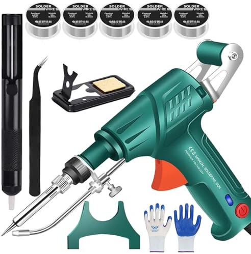 Ayyecoeeye Welder 3-in-1-Handlötwerkzeug, Lötwerkzeug in Industriequalität mit Innenheizung zum Löten ultrafeiner Werkzeuge, wird mit 5 Rollen Ersatz-Zinndraht geliefert (Grün)