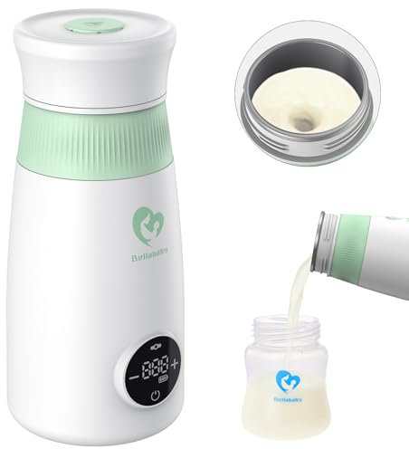 Calienta Biberones Portatil, Calentador Biberones y Mezcladora Instantáneos y Automáticos, para Leche Materna o Fórmula, con Visualización de Temperatura Digital Led Verde