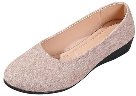 Damen Ballerinas Elegant Keilabsatz Ballerina Schuhe Bequem Sommerschuhe Keilpumps Leichte Pumps Schuhe Riemchenballerina Festliche Sportlich Wedge Damenschuhe Mädchen Balerinaschuhe