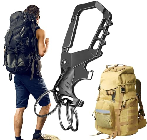 Llavero abrebotellas | Llavero de metal - Universal Portátil Compacto Mosquetón Herramienta de Supervivencia Destornillador con 3 Llaveros Para Hombres Mujeres