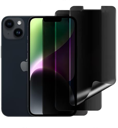 Cfyywqf Privacy Pellicola Protettiva per iPhone 14 | 2 Pezzi,in idrogel per la Anti-Peeping,anti-spia,in TPU flessibile,autorigenerante [Non Vetro]