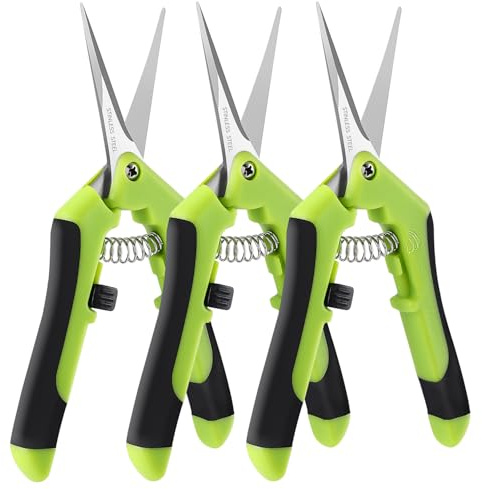Laicky 3 st trädgårdssax, 15 cm (6,5 tum) trädgårdssax, trädgårdsarbete med raka precisionsblad av rostfritt trädgårdssax, trädgårdsarbete, blomväxt, exakt beskärning och beskärning underhåll