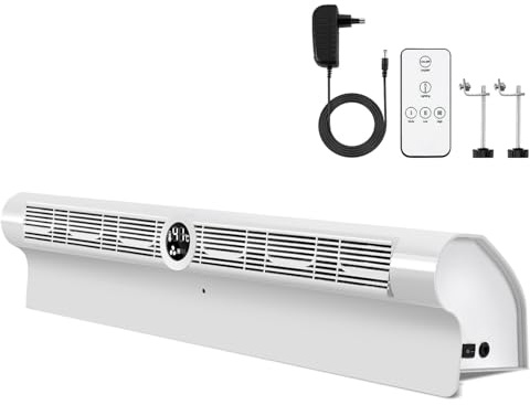 Jaxguom Ventilador de radiador con 6 salidas, 7 colores RGB, amplificador inteligente para radiador, 1 unidad con pantalla y mando a distancia, para calefacción, ahorro de energía y costes de