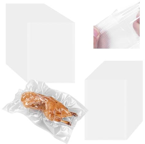 MFUSUL Bolsas de envasado al vacío para alimentos, 100 unidades, juego de bolsas de vacío de 15 x 25 cm y 20 x 25 cm, compatibles con envasadores al vacío, accesorios para máquinas de soldadura de