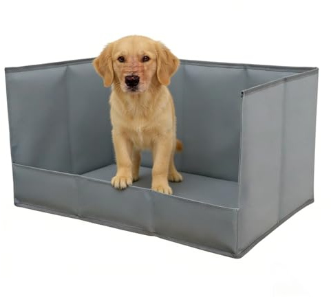 Hunde Schale | wasserdichte Hundetoilette mit Rand | Tragbare Hundeklo Box für Innen und Balkon | Faltbar Training Padhalter für Kleine Mittelgroße Hunde Zuhause Terrasse Wohnzimmer