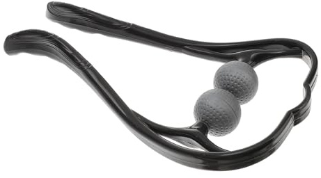 Tofficu Masajeador Manual de Cuello Multifuncional Negro, Dispositivo Portátil para Masaje Cervical, Herramienta de Pulso para Vértebras Cervicales, Uso en Casa, Oficina y Viajes