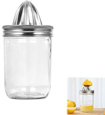 Rainway Spremiagrumi manuale in acciaio inox, 280 ml, spremiagrumi con contenitore in vetro, adatto per diversi tipi di frutta come limoni, arance e lime, adatto per l'uso in casa e in cucina