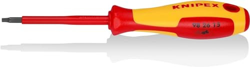 KNIPEX Schraubendreher, VDE-geprüft 185 mm, 98 26 15 | Geeignet für Torx-Schrauben isolierender Mehrkomponenten-Griff
