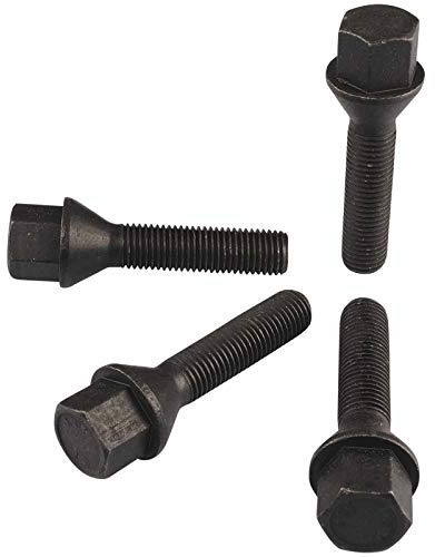 HASKYY 10 Radschrauben Radbolzen SCHWARZ Kegelbund Kegel M12x1,5 in verschiedenen Schaftlängen zur Auswahl (35mm)