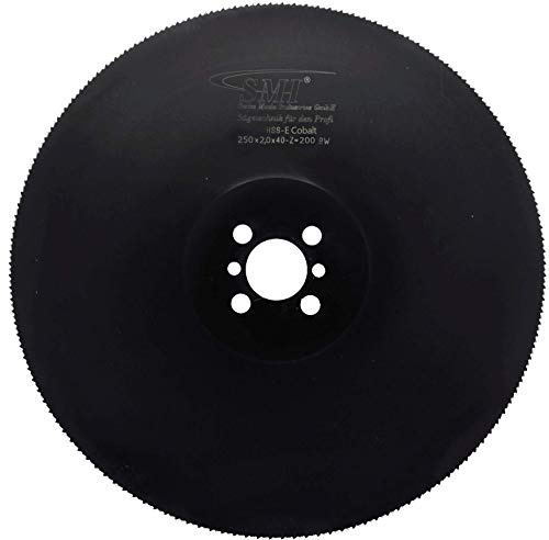 SMI Metall-Kreissägeblatt HSS-E Cobalt 250 x 2,0 x 40 mm 200 Zähne Sägeblatt Kreissägeblatt Metallsägeblatt geeignet für die Edelstahlbearbeitung