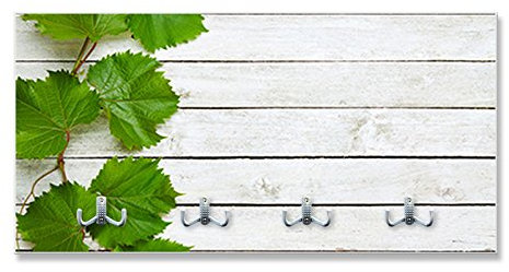 motivX-Ideenwerkstatt Design Wandgarderobe VESTIMA mit Motiv - Ranke auf Holz