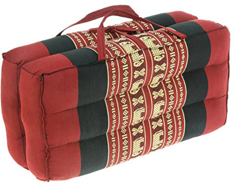 Namesakes Kapok Yoga Block Meditation cushion – Foldable Support Bolster- Red Elephant