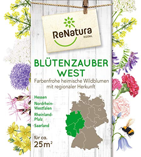 Greenfield ReNatura Blütenzauber Wildblumen Blumen Samen Region West 0,275kg für ca. 25 m²