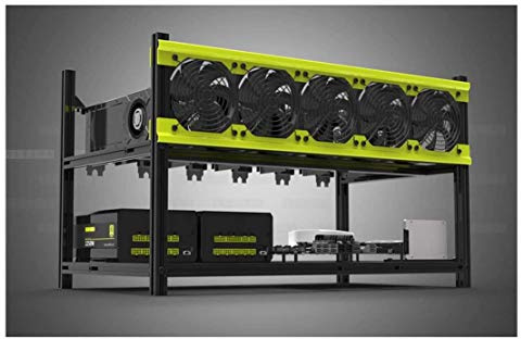 Professionelles 6/8 GPU Miner Mining Case Aluminiumrahmen-Mining-Rig für ETH ZEC / Bitcoin Crypto Coin Currency Mining Veddha (V3D-6GPU + 5FANS)