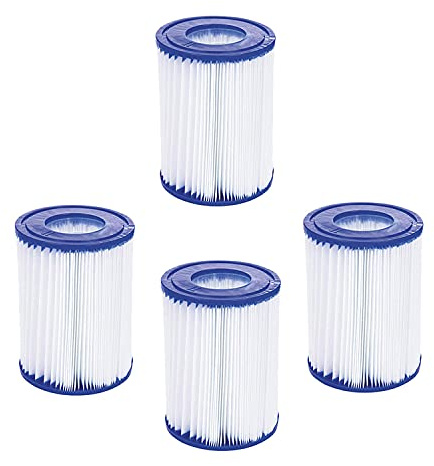 WuYan Paquete de 4 filtros de Piscina compatibles con Para Best-way Cartridge II, Filtro de Repuesto Compatible con Bomba Filtro Para Lay Z SPA