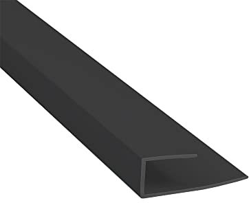 NRG 2.7m Long 5mm Thick End Cap Trim Silver for Bathroom Shower Wall Panels Cladding 'U' Profile-Black