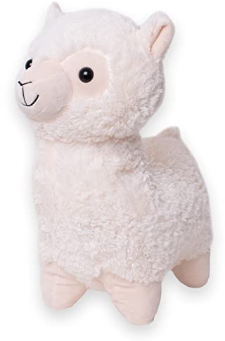 TE-Trend Alpaka Kuscheltier Plüschtier Lama Stofftier Süßes Alpaca Geschenk Mädchen Spielzeug Höhe 42cm Creme Weiß