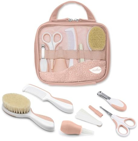 Nuvita 1146 | Set Completo per la Cura del Bambino | Trousse da Bagno | Bellezza per Neonati | Forbicine per Unghie e Capelli | Ideale per Asilo e Viaggi | Senza BPA | English Rose